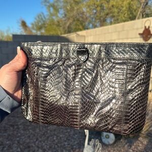 Vintage David Mehler for Dane Chic Black Snakeskin Women's Clutch